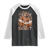 Funny African American Christmas Raglan Shirt Stay Merry And Bright Black Melanin Girl - Wonder Print Shop