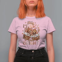 Funny African American Christmas T Shirt For Women Stay Merry And Bright Black Melanin Girl - Wonder Print Shop