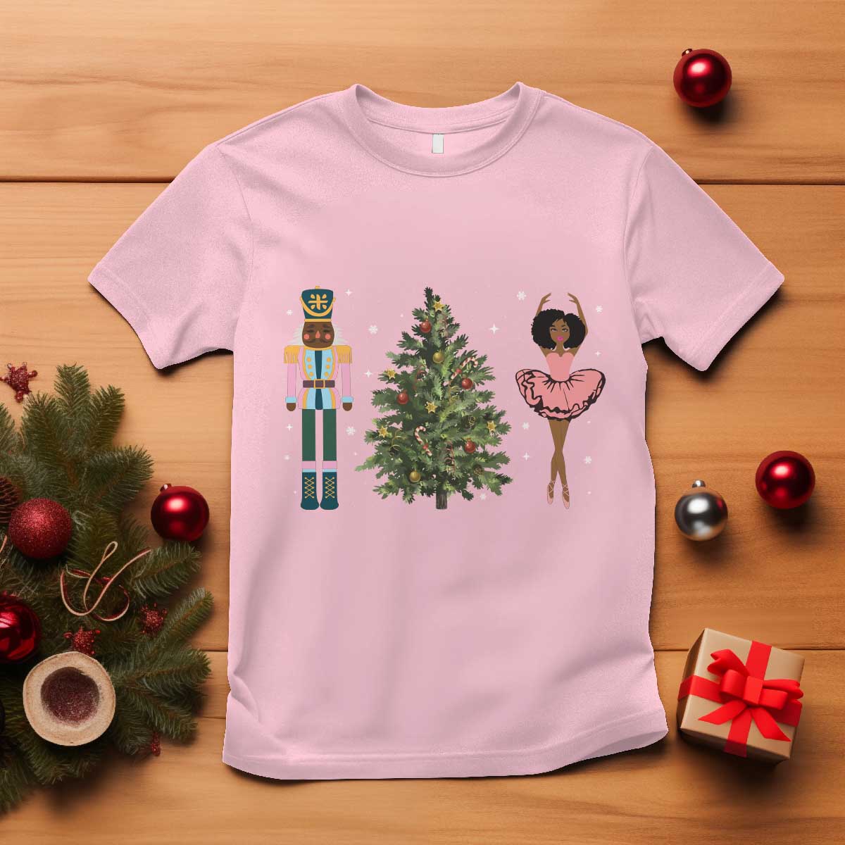 Funny Black Ballerina Nutcracker African American Christmas T Shirt - Wonder Print Shop