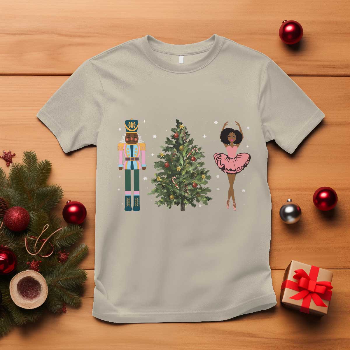 Funny Black Ballerina Nutcracker African American Christmas T Shirt - Wonder Print Shop
