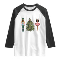 Funny Black Ballerina Nutcracker African American Christmas Raglan Shirt - Wonder Print Shop