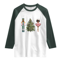 Funny Black Ballerina Nutcracker African American Christmas Raglan Shirt - Wonder Print Shop