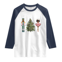 Funny Black Ballerina Nutcracker African American Christmas Raglan Shirt - Wonder Print Shop