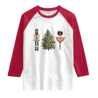 Funny Black Ballerina Nutcracker African American Christmas Raglan Shirt - Wonder Print Shop