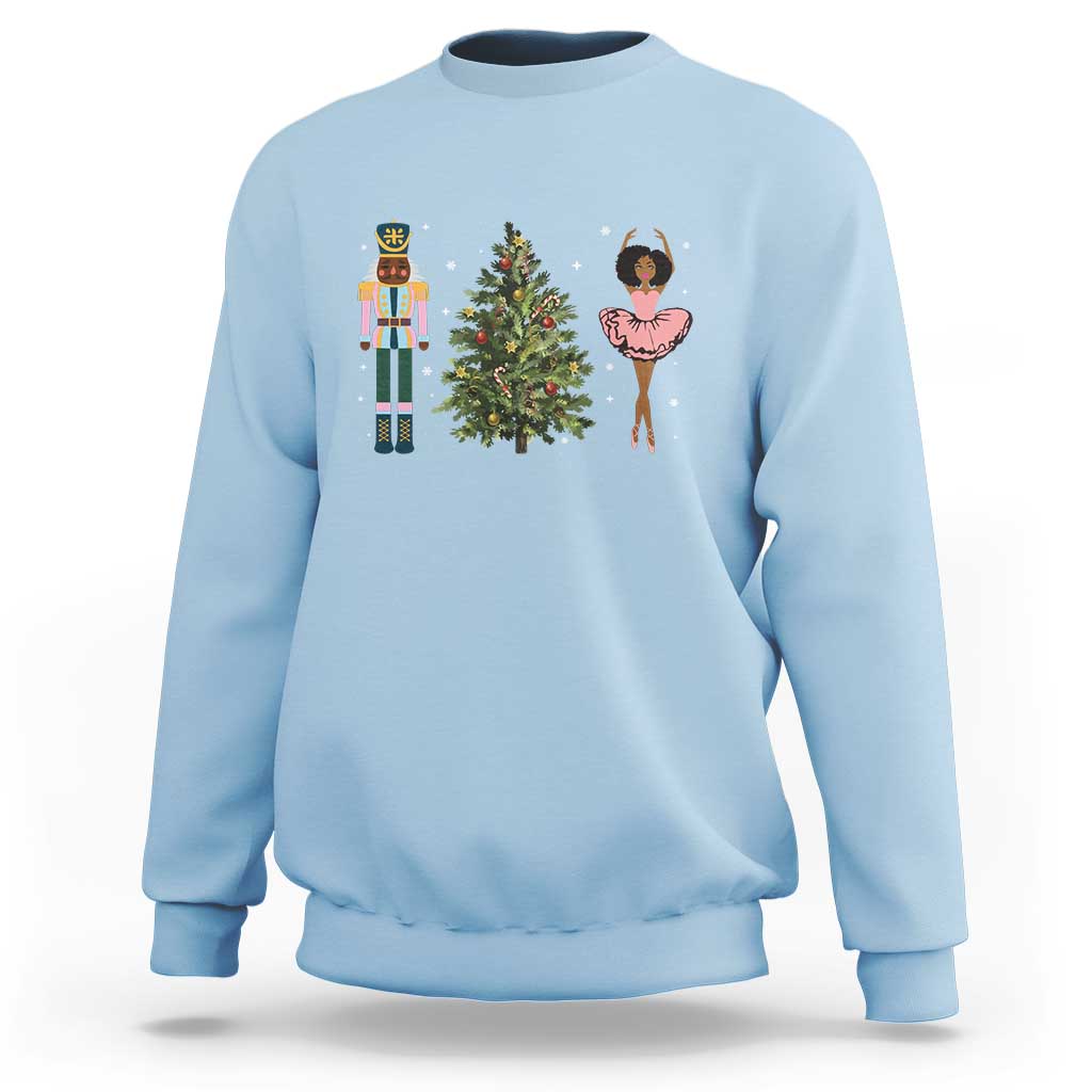 Funny Black Ballerina Nutcracker African American Christmas Sweatshirt - Wonder Print Shop
