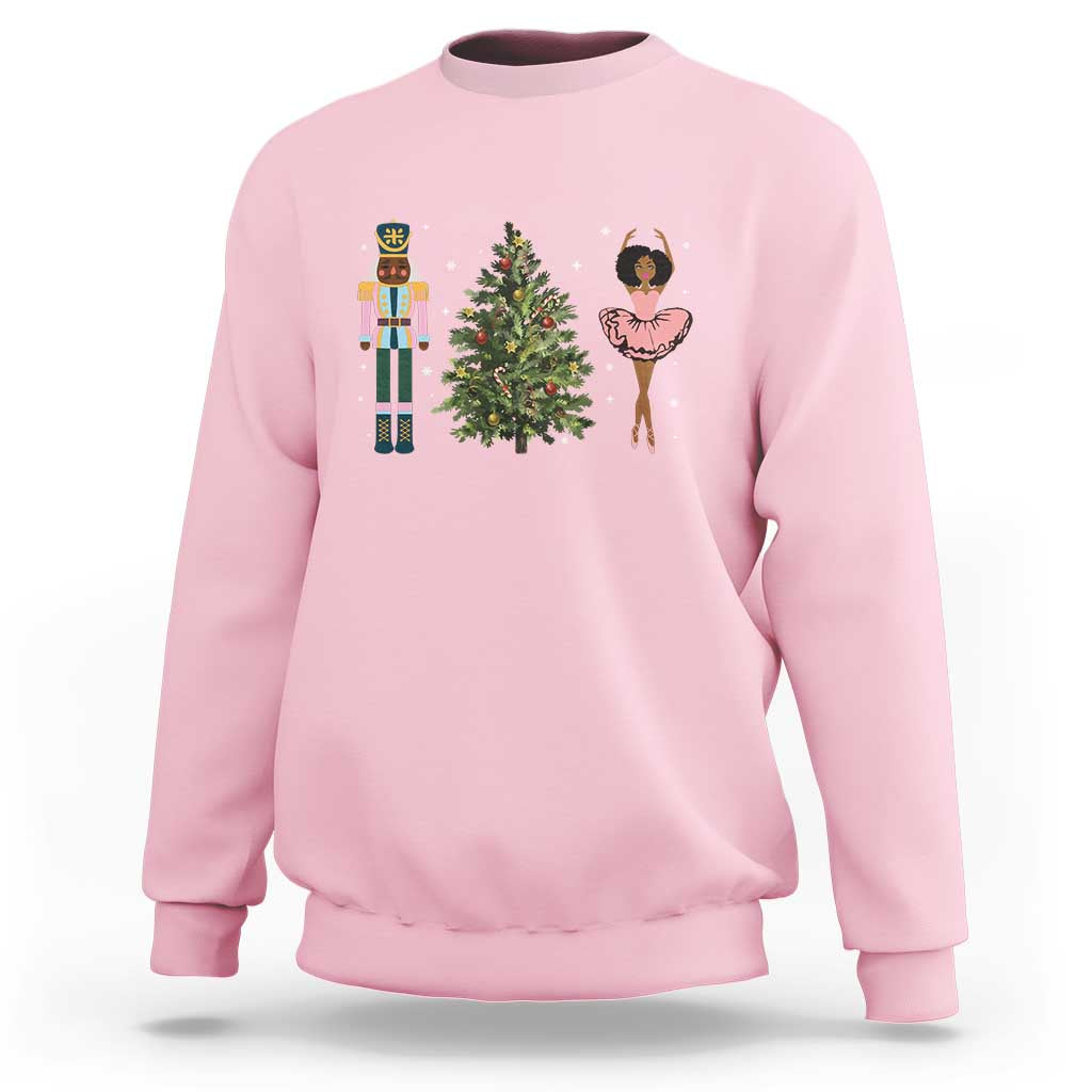 Funny Black Ballerina Nutcracker African American Christmas Sweatshirt - Wonder Print Shop