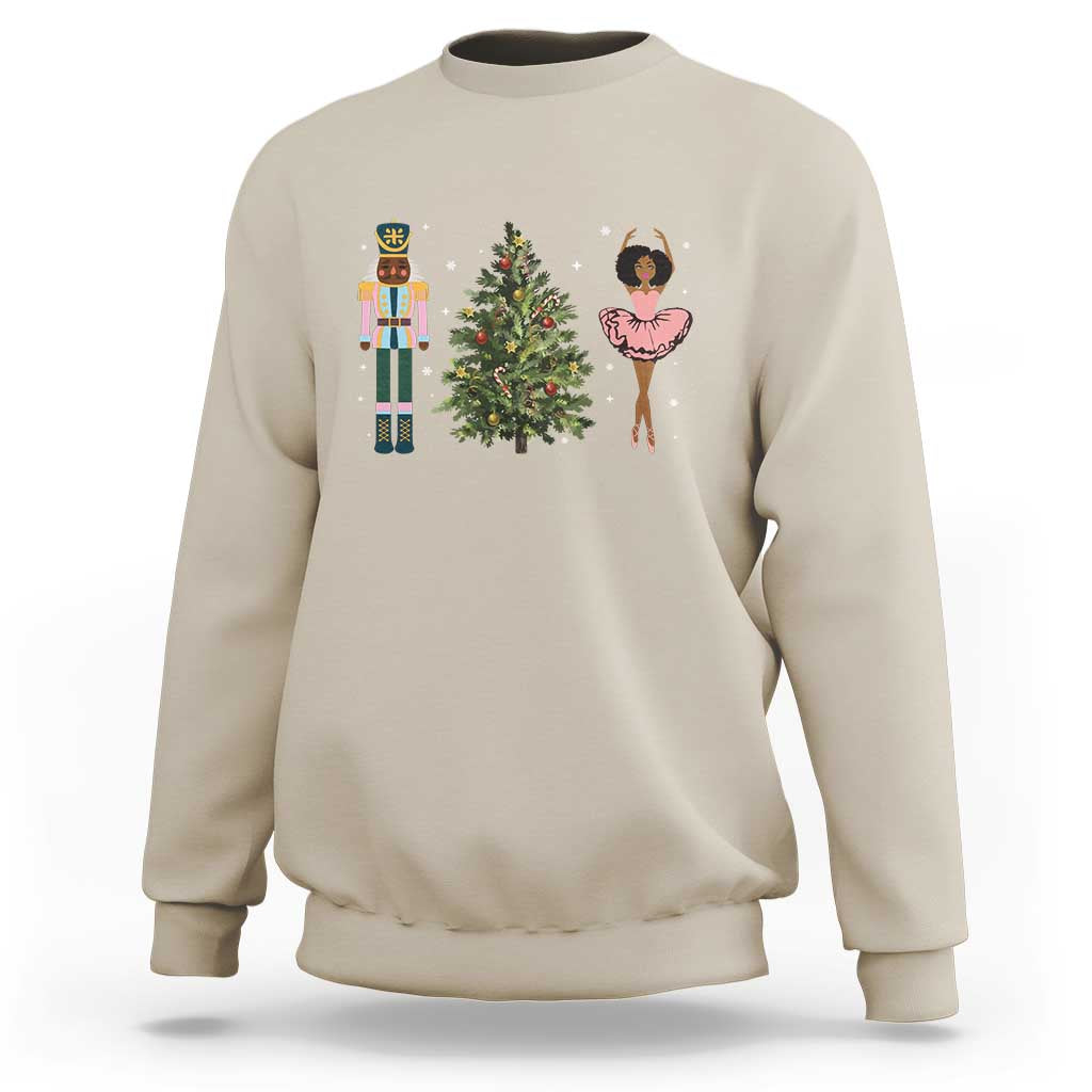 Funny Black Ballerina Nutcracker African American Christmas Sweatshirt - Wonder Print Shop