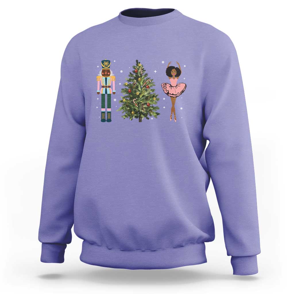 Funny Black Ballerina Nutcracker African American Christmas Sweatshirt - Wonder Print Shop