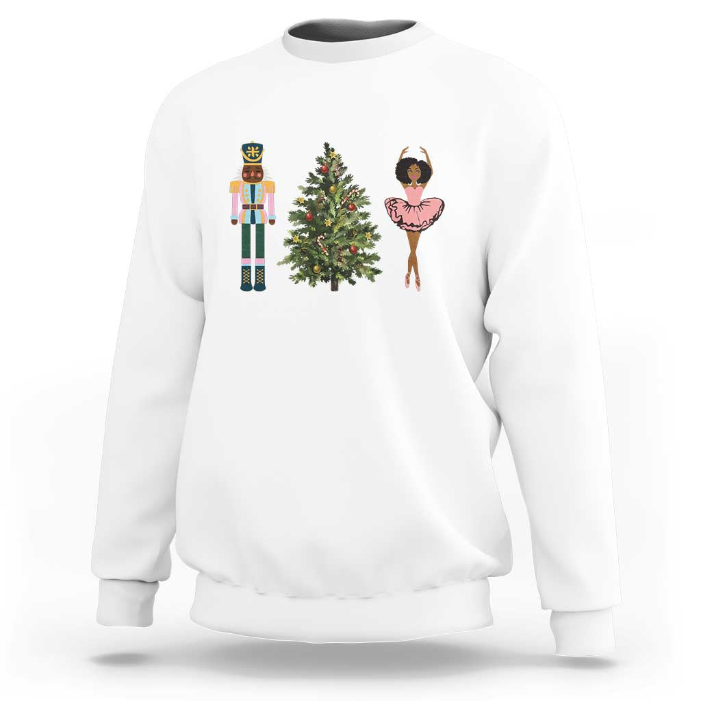Funny Black Ballerina Nutcracker African American Christmas Sweatshirt - Wonder Print Shop