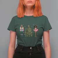Funny Black Ballerina Nutcracker African American Christmas T Shirt For Women - Wonder Print Shop