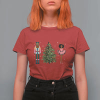 Funny Black Ballerina Nutcracker African American Christmas T Shirt For Women - Wonder Print Shop