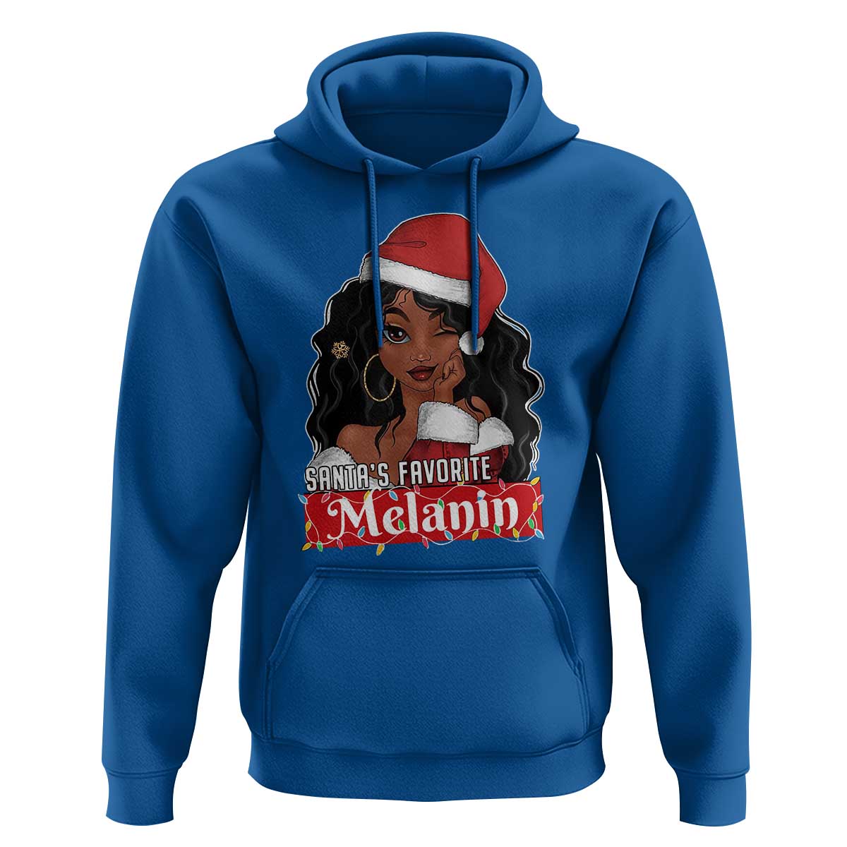 African American Christmas Hoodie Santa's Favorite Melanin Santa Girl