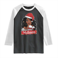 African American Christmas Raglan Shirt Santa's Favorite Melanin Santa Girl - Wonder Print Shop