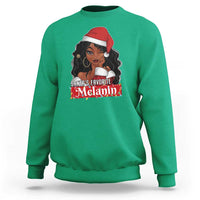 African American Christmas Sweatshirt Santa's Favorite Melanin Santa Girl - Wonder Print Shop