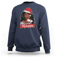 African American Christmas Sweatshirt Santa's Favorite Melanin Santa Girl - Wonder Print Shop