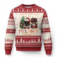 Funny African American Xmas Ugly Christmas Sweater Hangin With My Melanin Gnomies Afro Gnomes - Wonder Print Shop