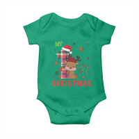 My First Christmas Cute Reindeer Santa Hat Baby Onesie