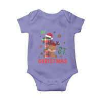 My First Christmas Cute Reindeer Santa Hat Baby Onesie