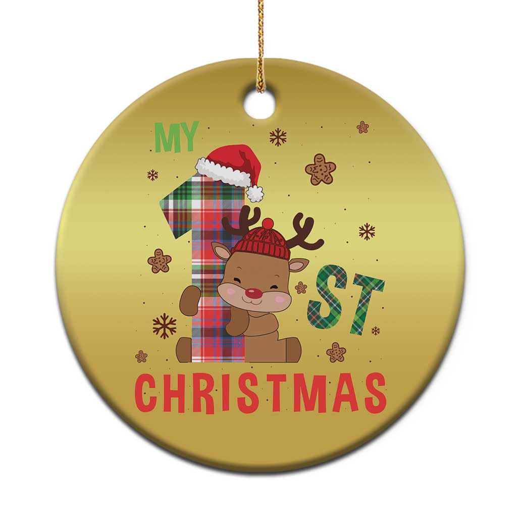 My First Xmas Cute Reindeer Santa Hat Christmas Ornament - Wonder Print Shop