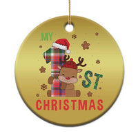 My First Xmas Cute Reindeer Santa Hat Christmas Ornament - Wonder Print Shop