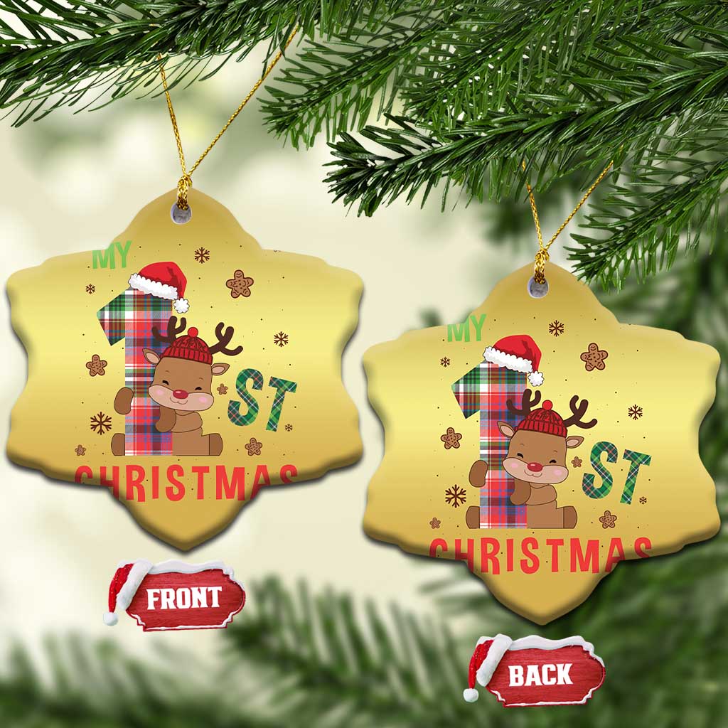 My First Xmas Cute Reindeer Santa Hat Christmas Ornament - Wonder Print Shop