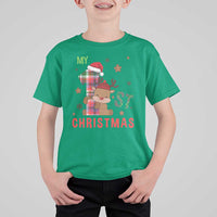 My First Christmas Cute Reindeer Santa Hat T Shirt For Kid - Wonder Print Shop