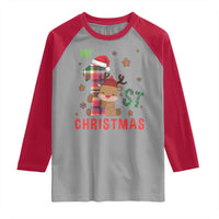 My First Christmas Cute Reindeer Santa Hat Raglan Shirt - Wonder Print Shop