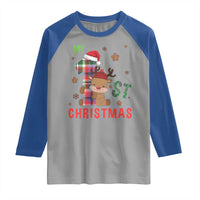 My First Christmas Cute Reindeer Santa Hat Raglan Shirt - Wonder Print Shop