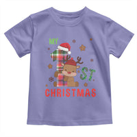 My First Christmas Cute Reindeer Santa Hat Toddler T Shirt