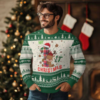 My First Xmas Cute Reindeer Santa Hat Ugly Christmas Sweater - Wonder Print Shop