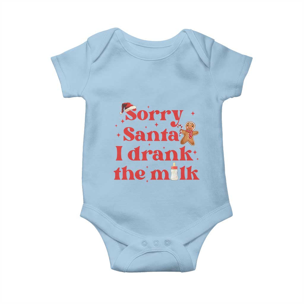 Funny First Christmas Baby Onesie Sorry Santa I Drank The Milk Gingerbread