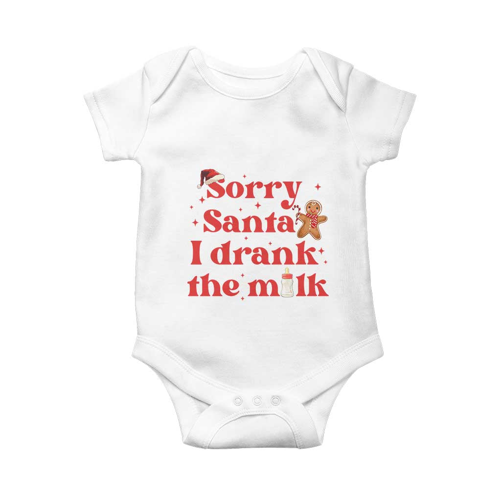 Funny First Christmas Baby Onesie Sorry Santa I Drank The Milk Gingerbread