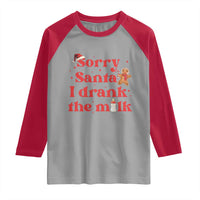 Funny First Christmas Raglan Shirt Sorry Santa I Drank The Milk Gingerbread - Wonder Print Shop