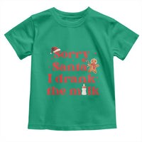Funny First Christmas Toddler T Shirt Sorry Santa I Drank The Milk Gingerbread