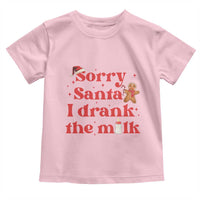 Funny First Christmas Toddler T Shirt Sorry Santa I Drank The Milk Gingerbread
