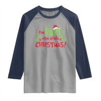 Funny The Baby Who Stole Christmas Raglan Shirt First Xmas Santa Hat Mistletoe - Wonder Print Shop