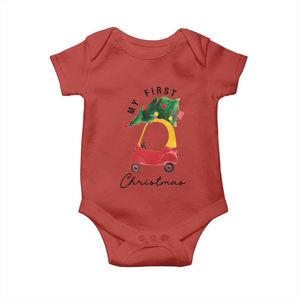 My First Christmas Baby Onesie Toy Car Xmas Tree