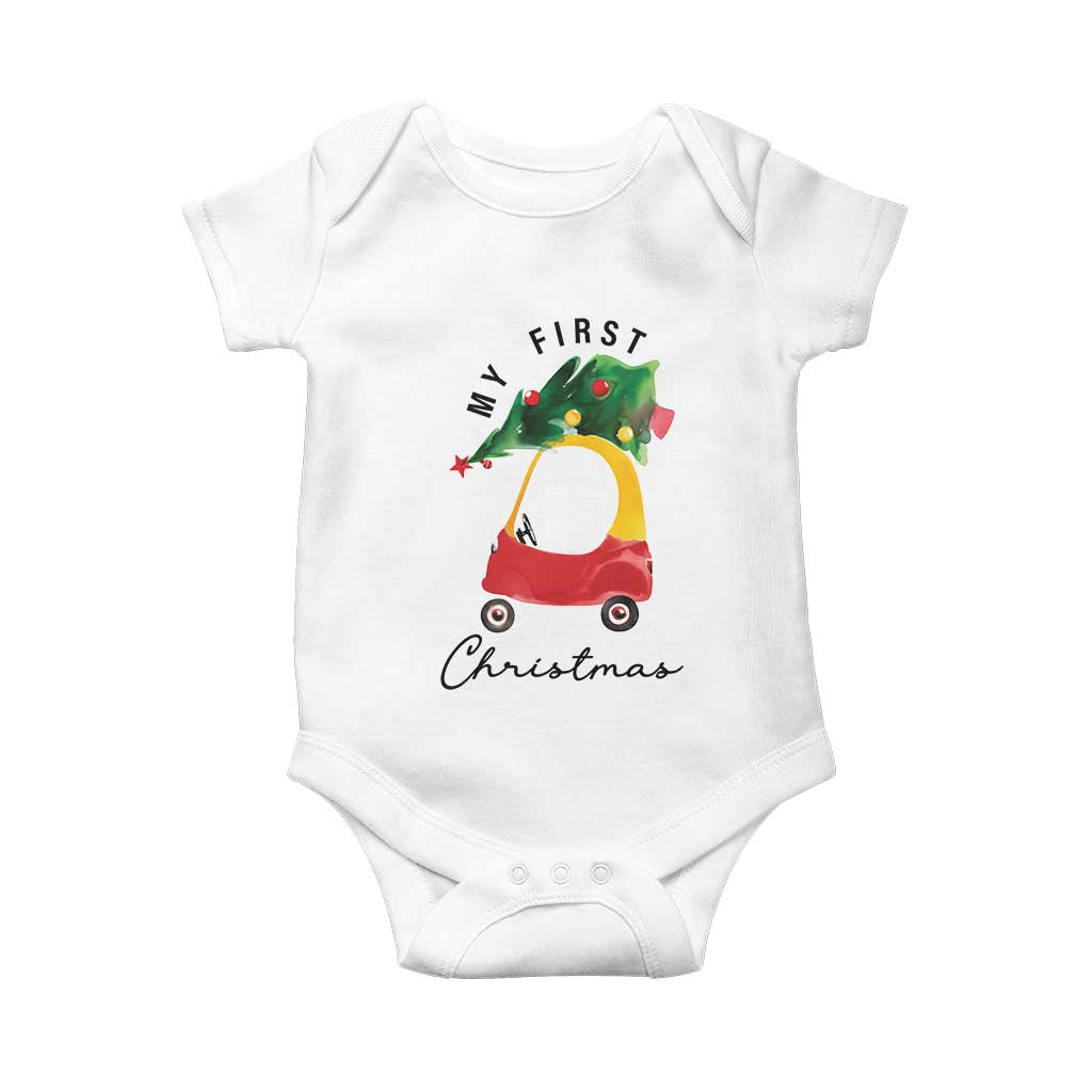 My First Christmas Baby Onesie Toy Car Xmas Tree