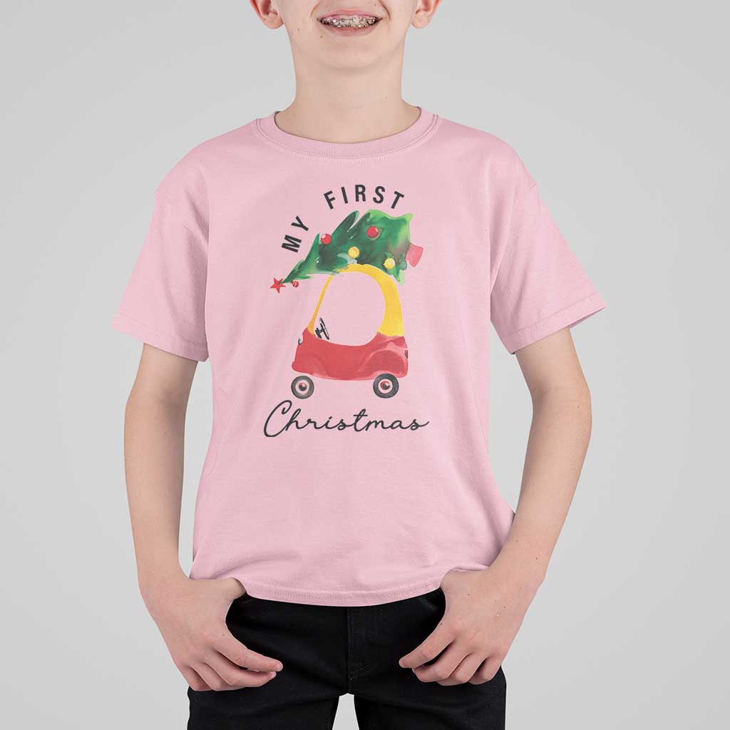 My First Christmas T Shirt For Kid Toy Car Xmas Tree - Wonder Print Shop