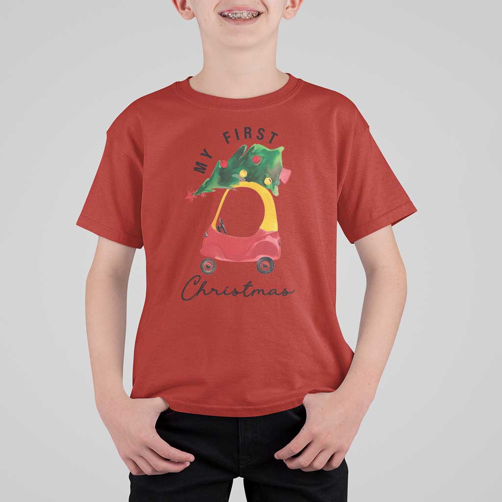 My First Christmas T Shirt For Kid Toy Car Xmas Tree - Wonder Print Shop