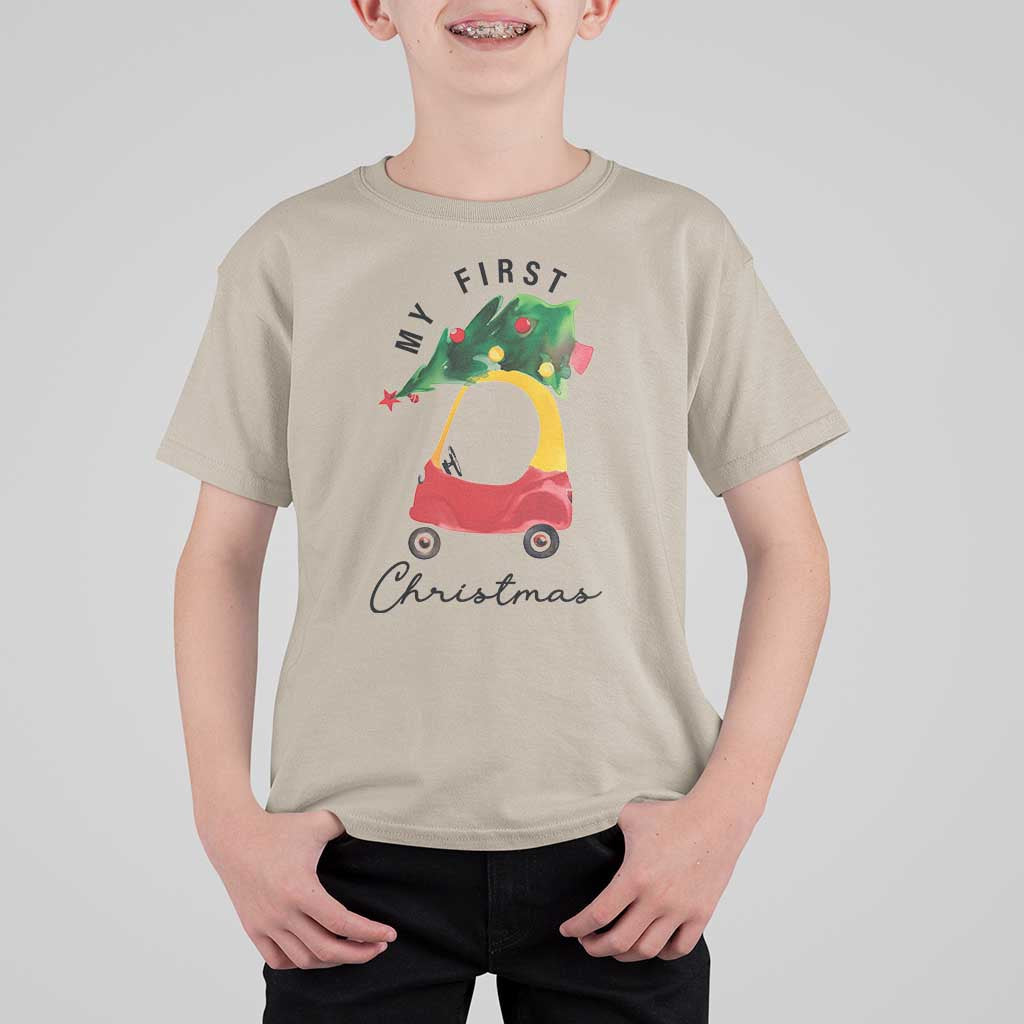 My First Christmas T Shirt For Kid Toy Car Xmas Tree - Wonder Print Shop