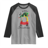 My First Christmas Raglan Shirt Toy Car Xmas Tree - Wonder Print Shop