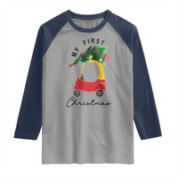My First Christmas Raglan Shirt Toy Car Xmas Tree - Wonder Print Shop