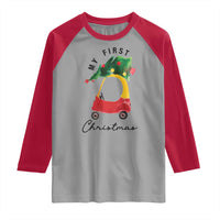 My First Christmas Raglan Shirt Toy Car Xmas Tree - Wonder Print Shop