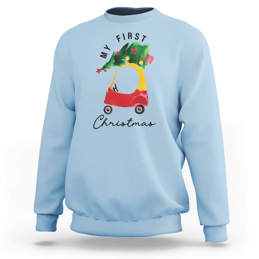 My First Christmas Sweatshirt Toy Car Xmas Tree - Wonder Print Shop