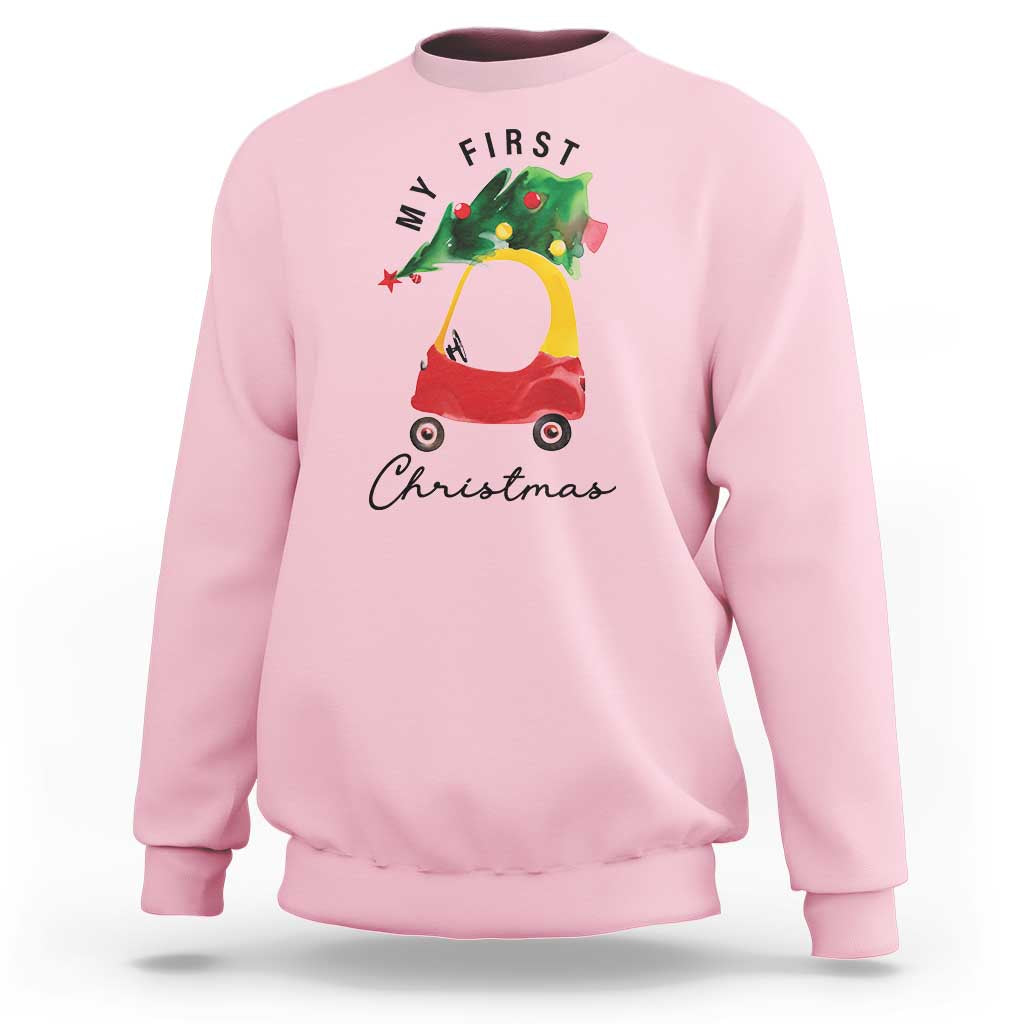 My First Christmas Sweatshirt Toy Car Xmas Tree - Wonder Print Shop