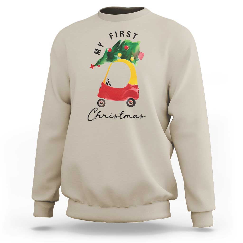 My First Christmas Sweatshirt Toy Car Xmas Tree - Wonder Print Shop