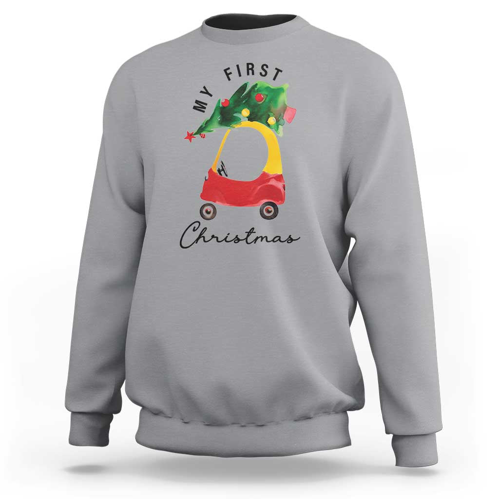 My First Christmas Sweatshirt Toy Car Xmas Tree - Wonder Print Shop