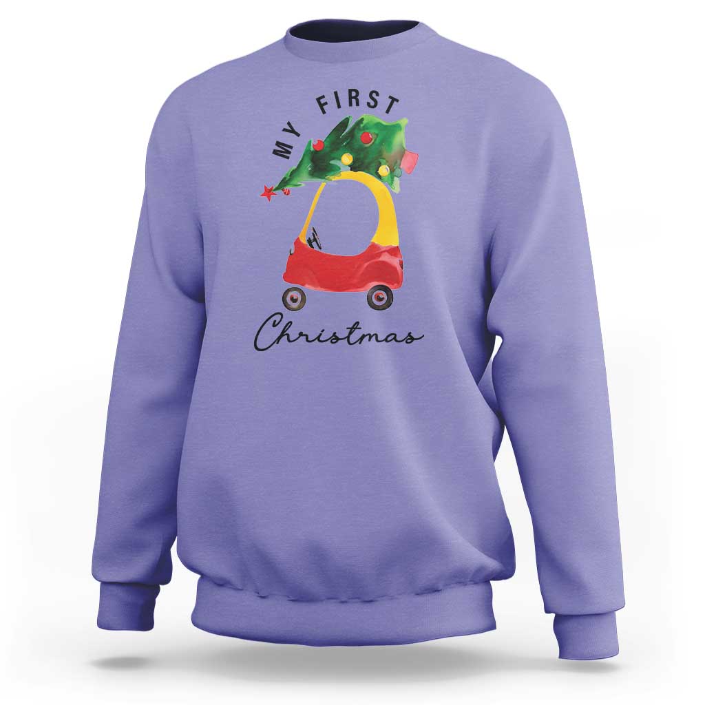 My First Christmas Sweatshirt Toy Car Xmas Tree - Wonder Print Shop