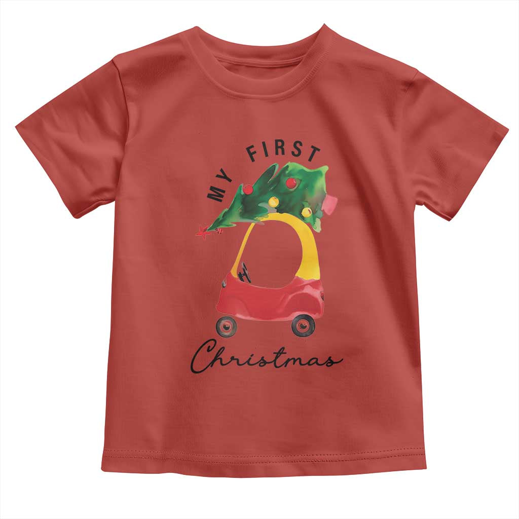 My First Christmas Toddler T Shirt Toy Car Xmas Tree